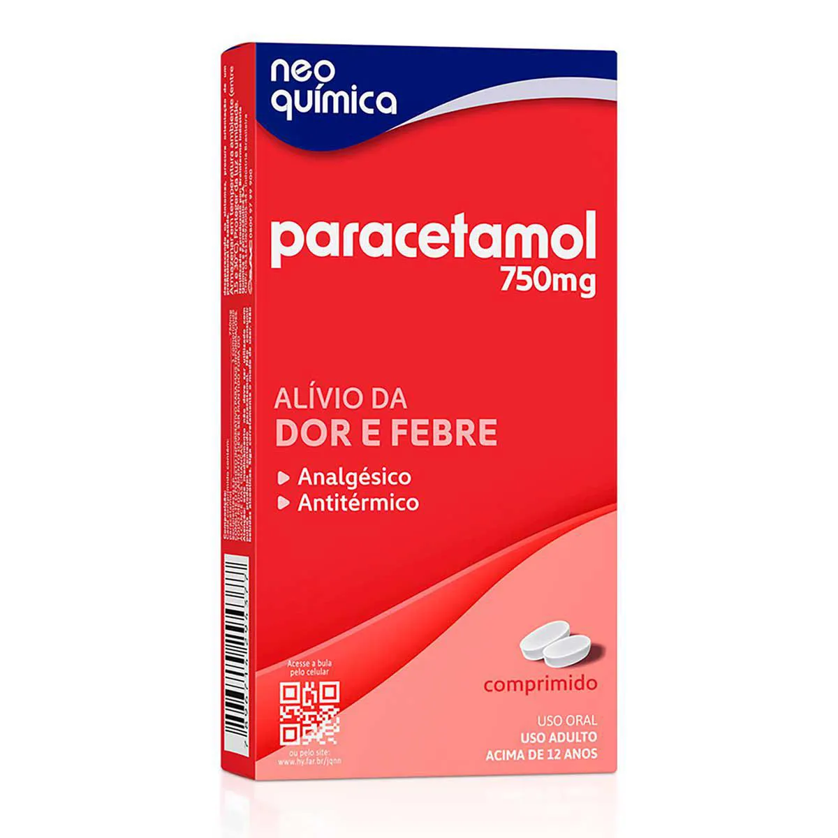 Paracetamol 750mg Neo Química Genérico 20 comprimidos